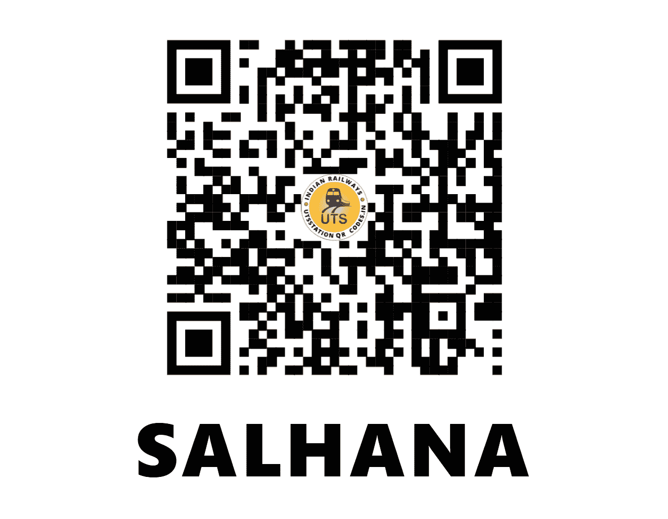 UTS QR Code for SALHANA - SLHA - WC (MADHYA PRADESH)